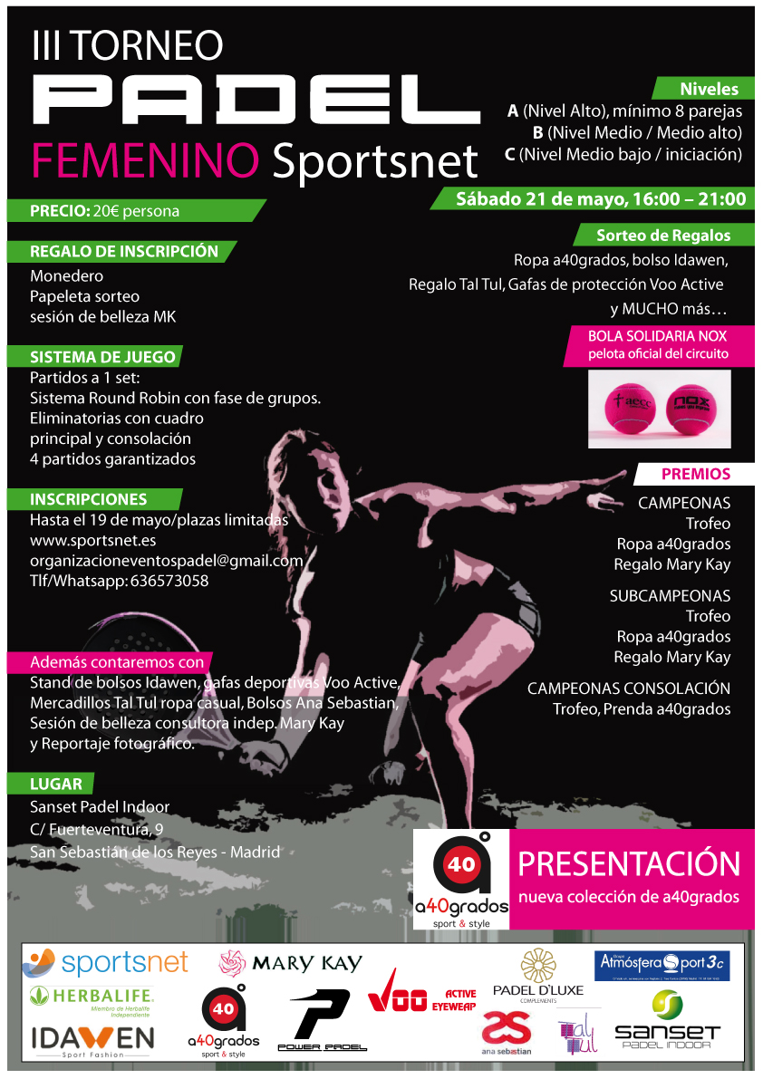 III Torneo padel femenino SportsNet